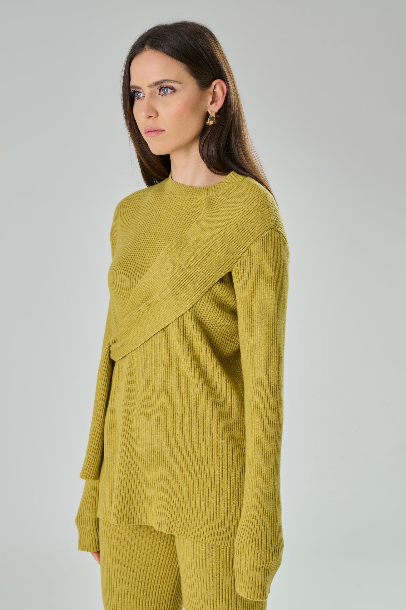 Girocollo con fiocco laterale in misto Cashmere - Antonia