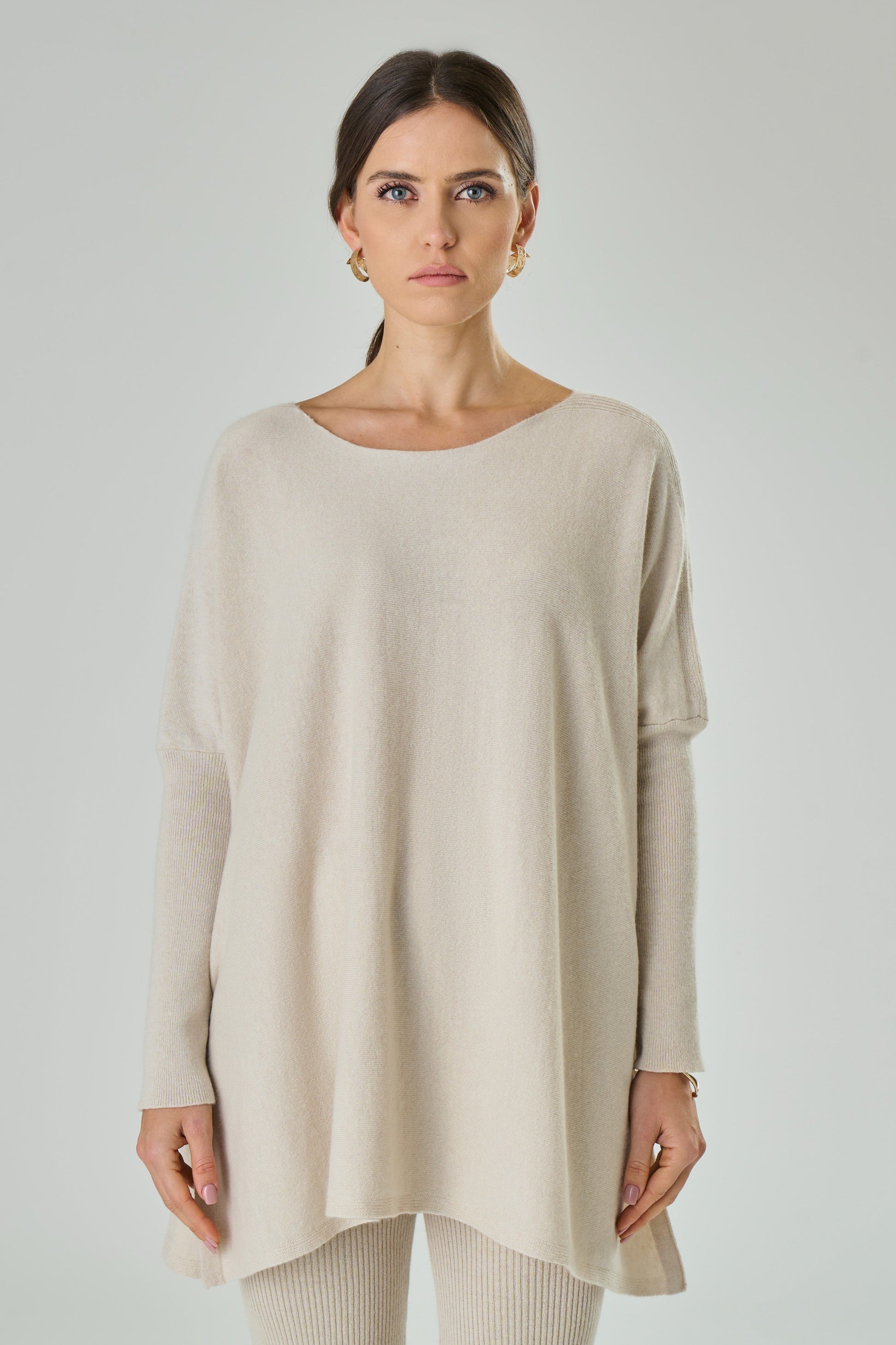 Cashmere blend oversized crewneck - Alyssa 