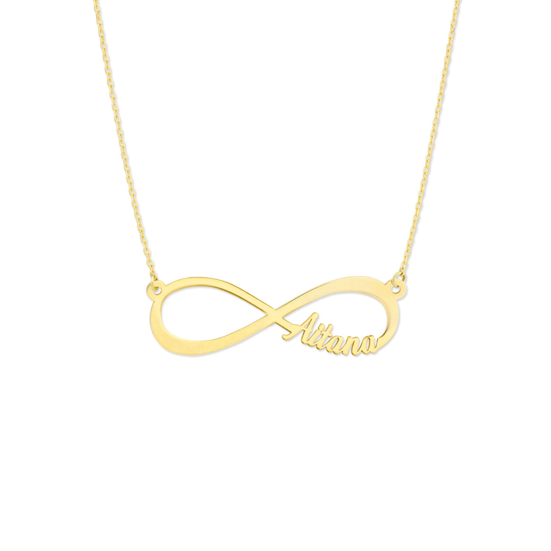 Name necklace made of 750 yellow gold: infinity sign-0