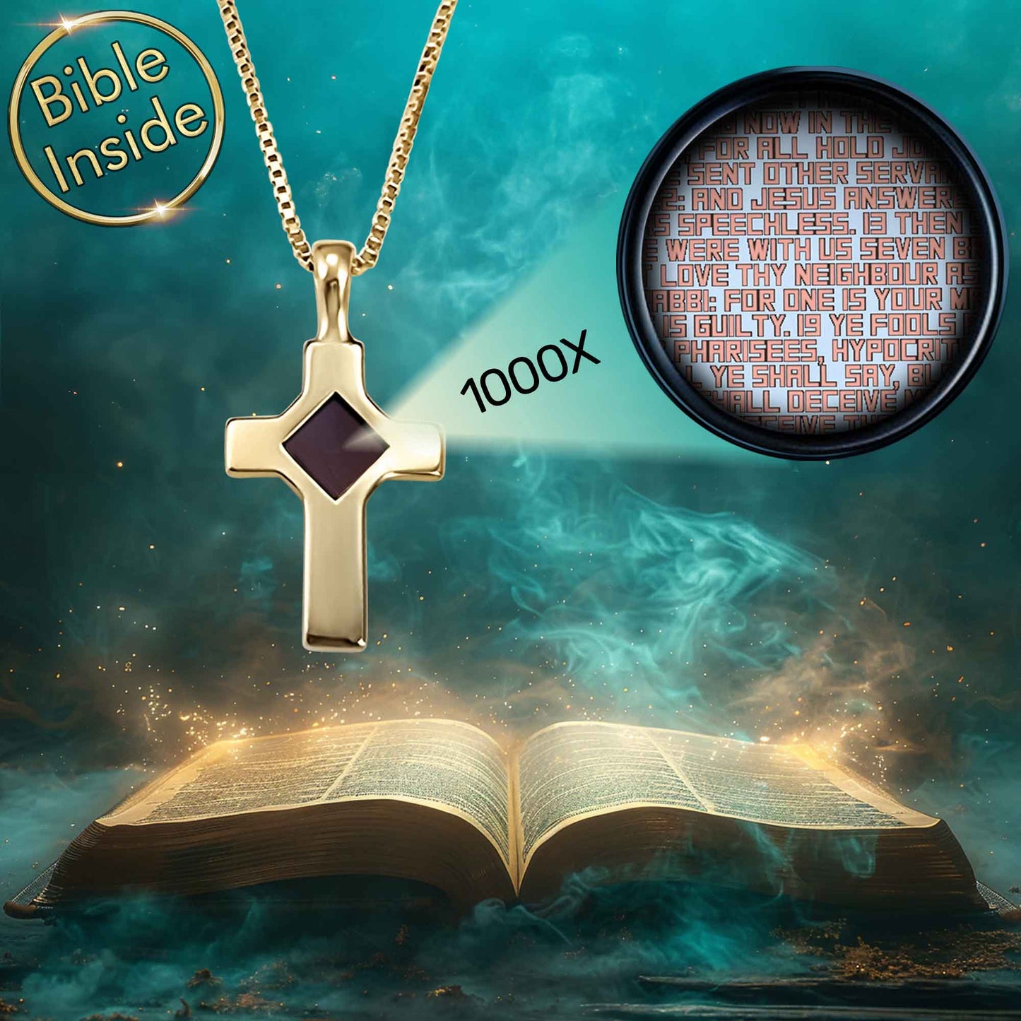 Biblical Necklace With Nano Holy Bible - Whisper Cross Necklace-1