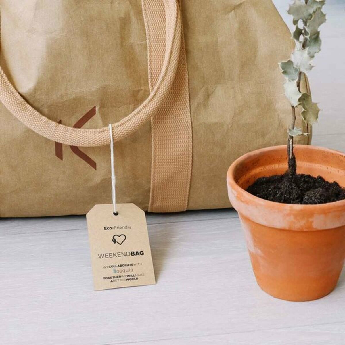 KSIX WeekendBag Brown Eco-friendly Kraft Paper Travel Bag