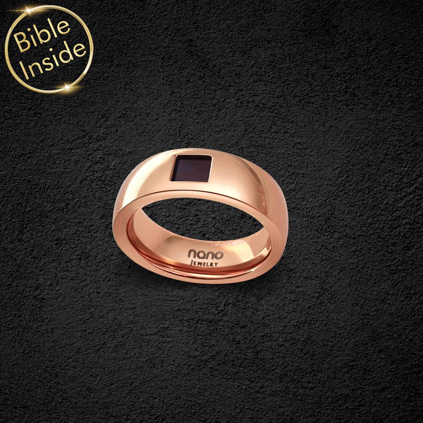 Religious Ring with Nano Bible - Pure Band Ring-7