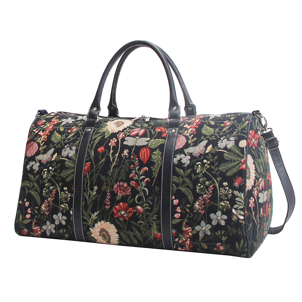 Morning Garden Black - Travel Duffel Bag