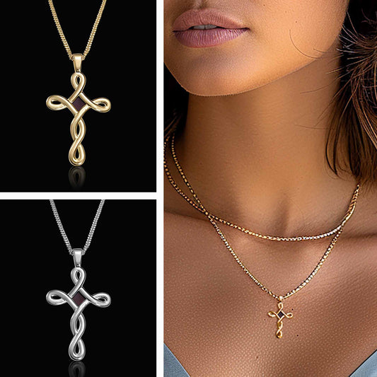 Infinity Cross Pendant Necklace With Holy Bible Inside - Eternal Grace Pendant-0