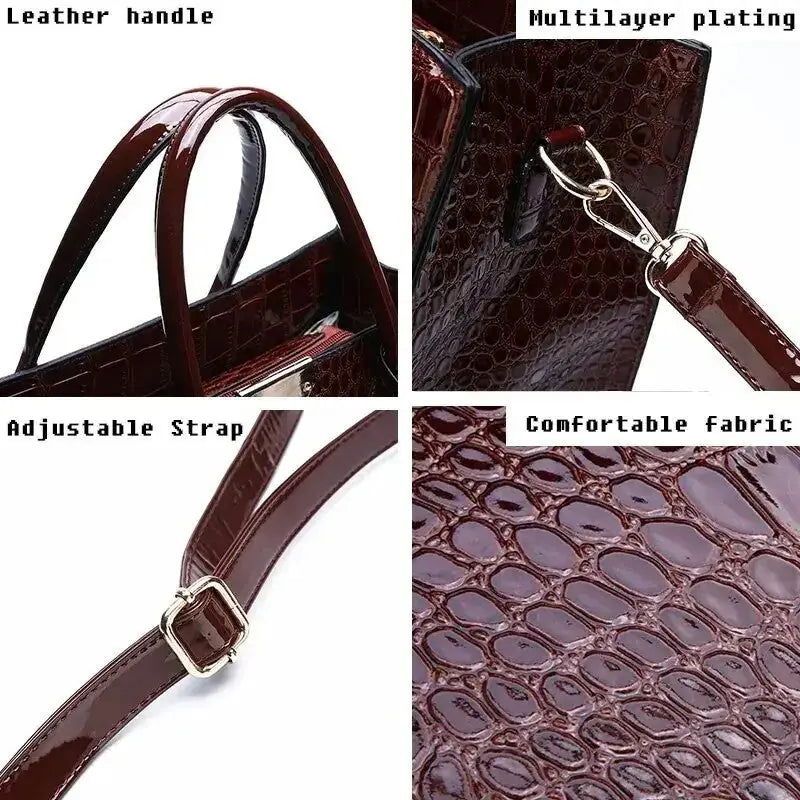 Crocodile Print Women Handbag-3