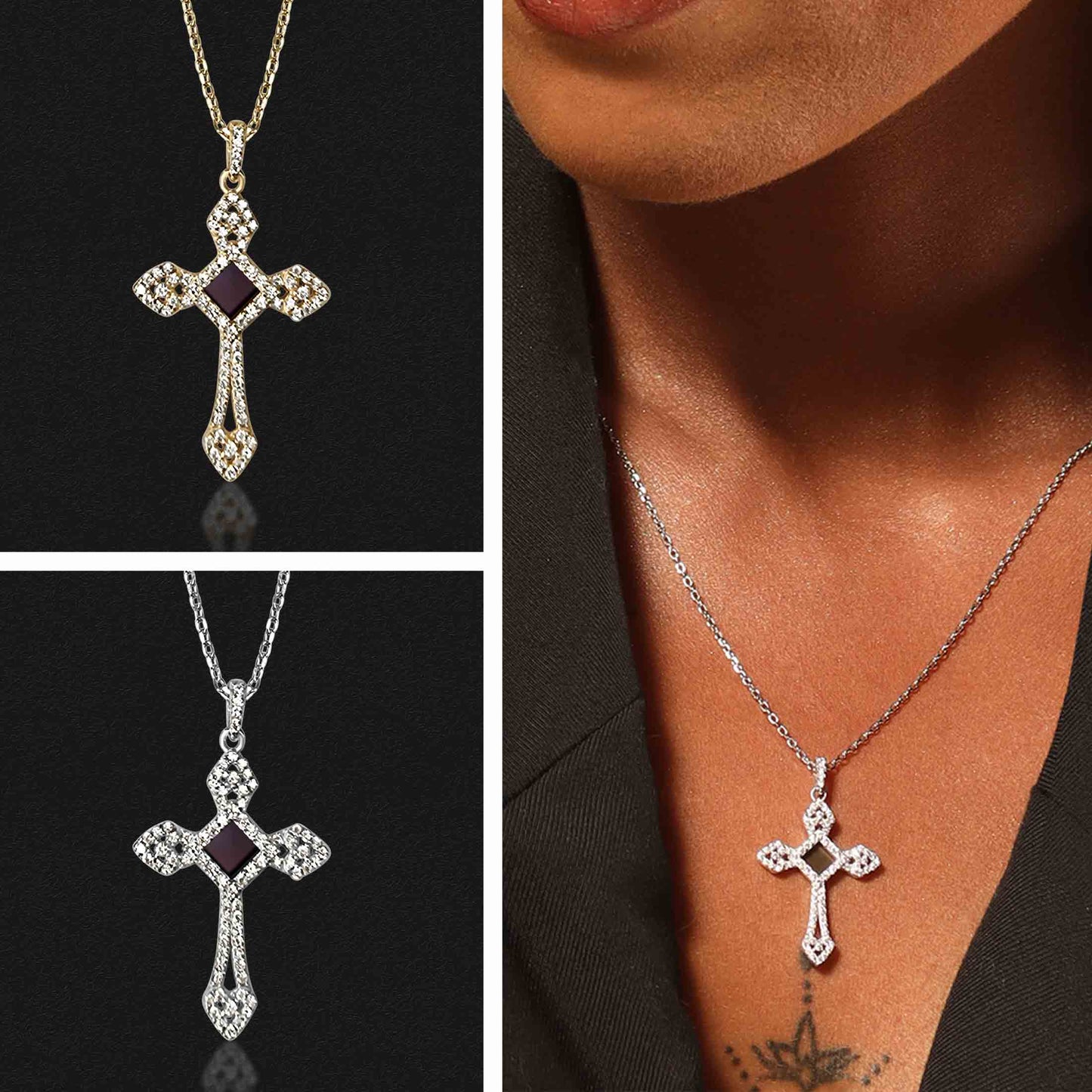 Cross Pendant for Women with Nano Bible - Royal Cross Pendant-0