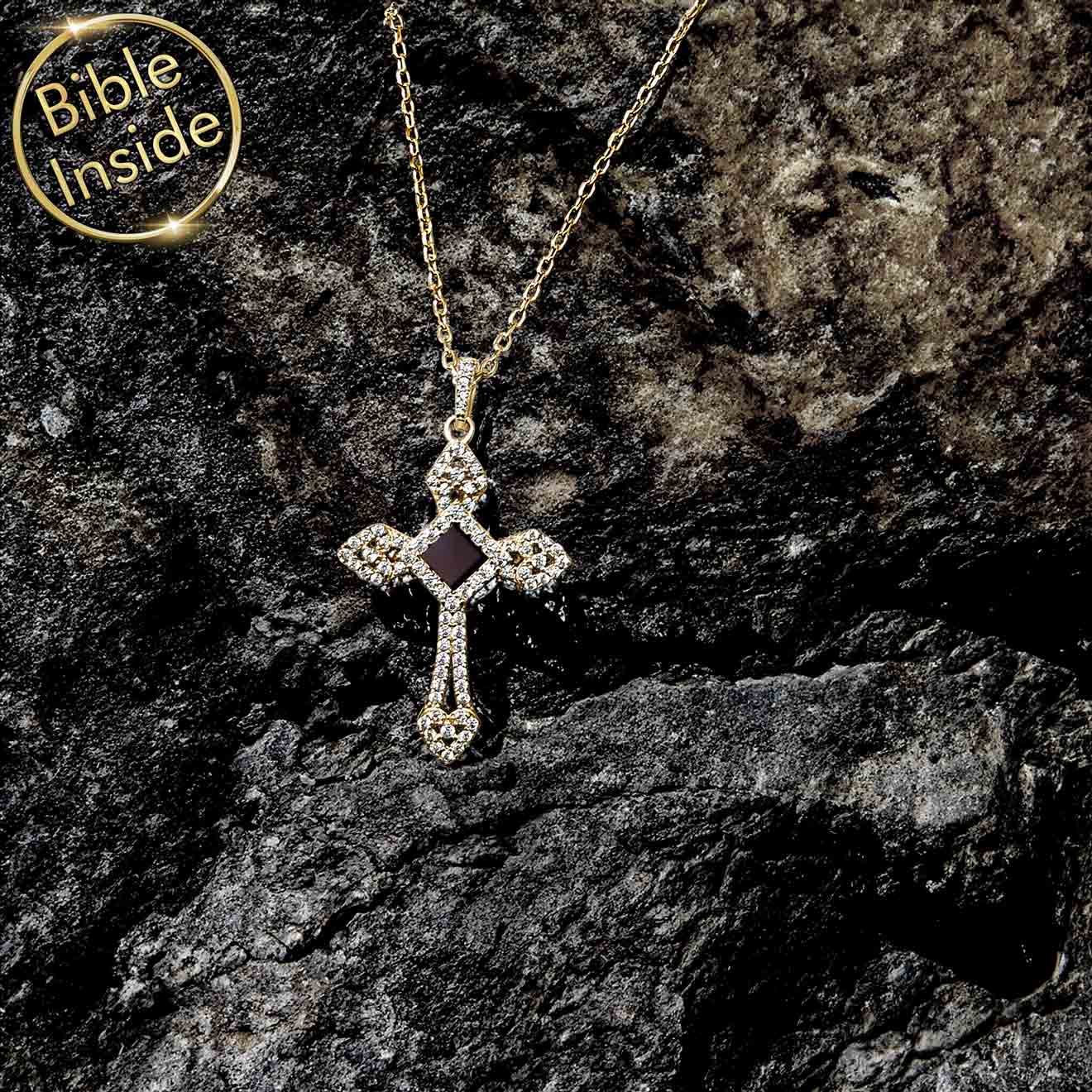 Cross Pendant for Women with Nano Bible - Royal Cross Pendant-2