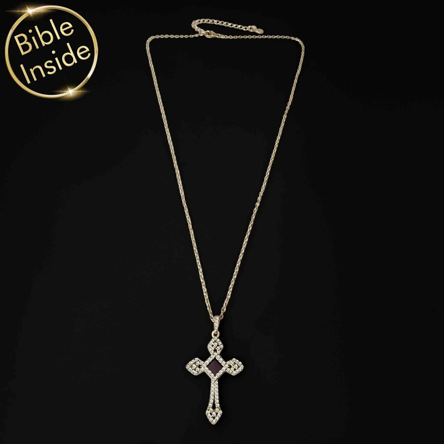 Cross Pendant for Women with Nano Bible - Royal Cross Pendant-3