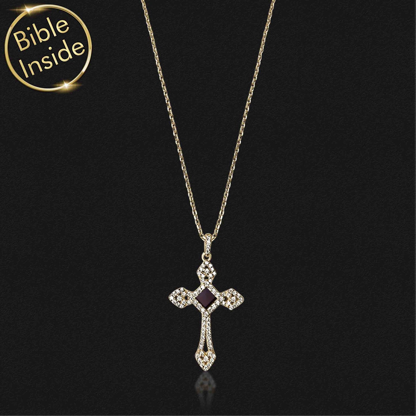 Cross Pendant for Women with Nano Bible - Royal Cross Pendant-6