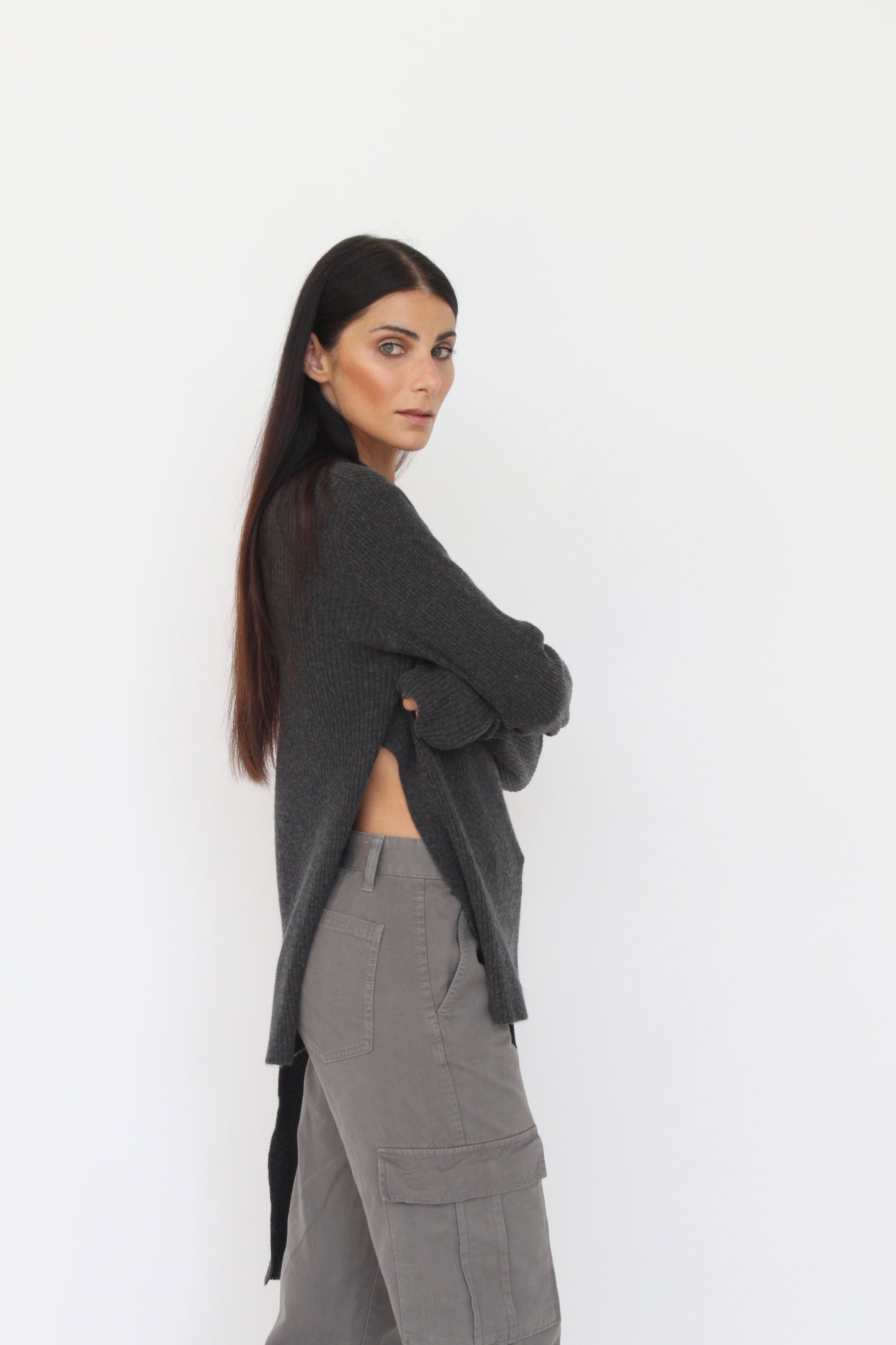 Girocollo con fiocco laterale in misto Cashmere - Antonia