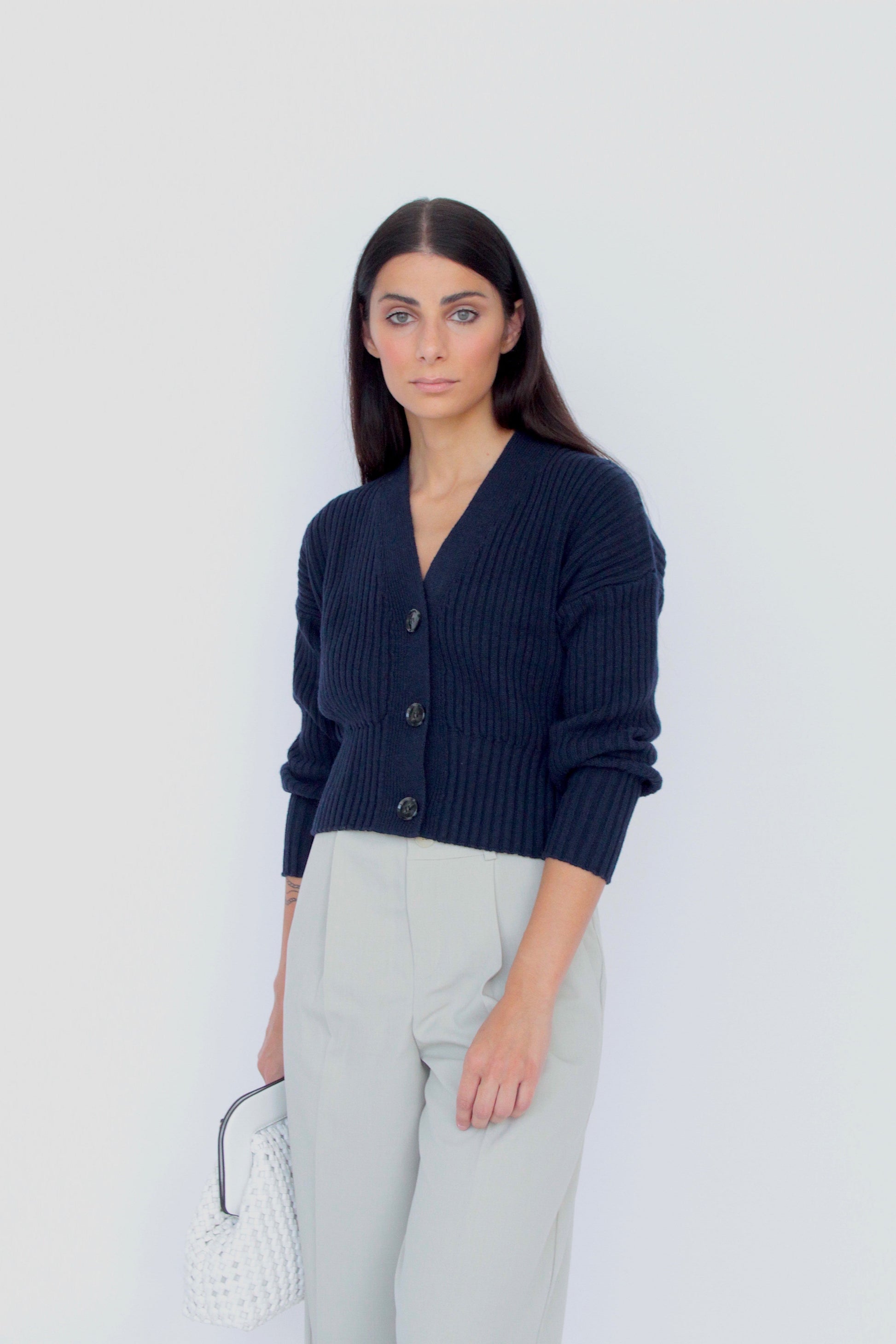 Cashmere blend cardigan - Anis