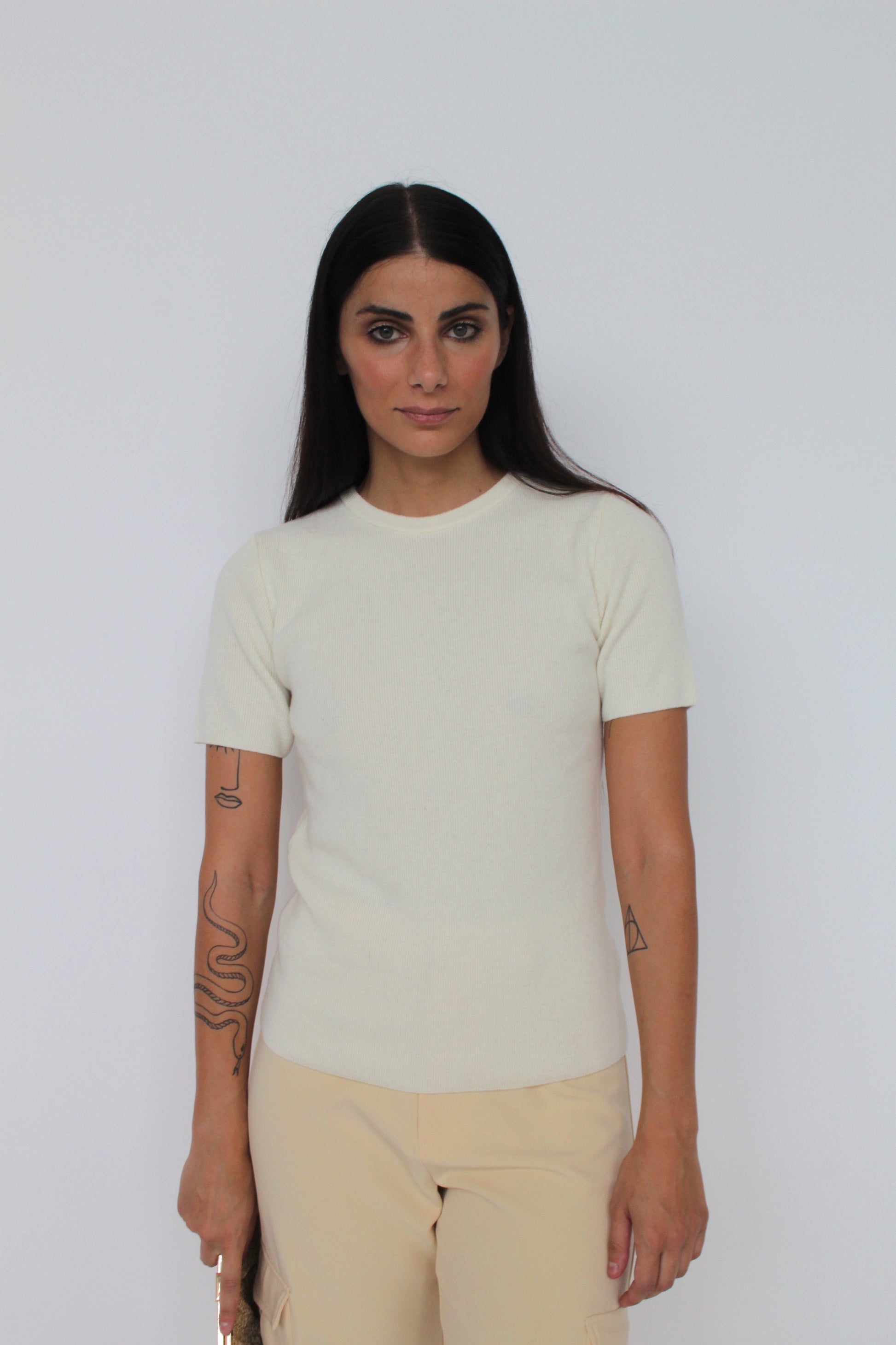 Cashmere blend knitted T-Shirt - Alba