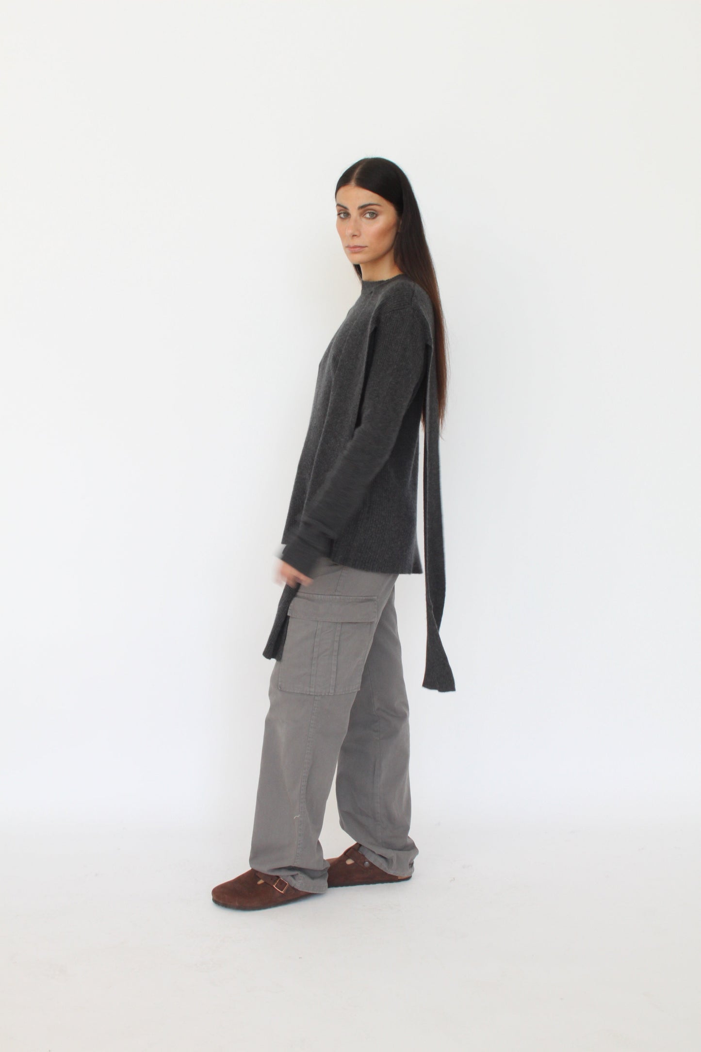 Girocollo con fiocco laterale in misto Cashmere - Antonia-0