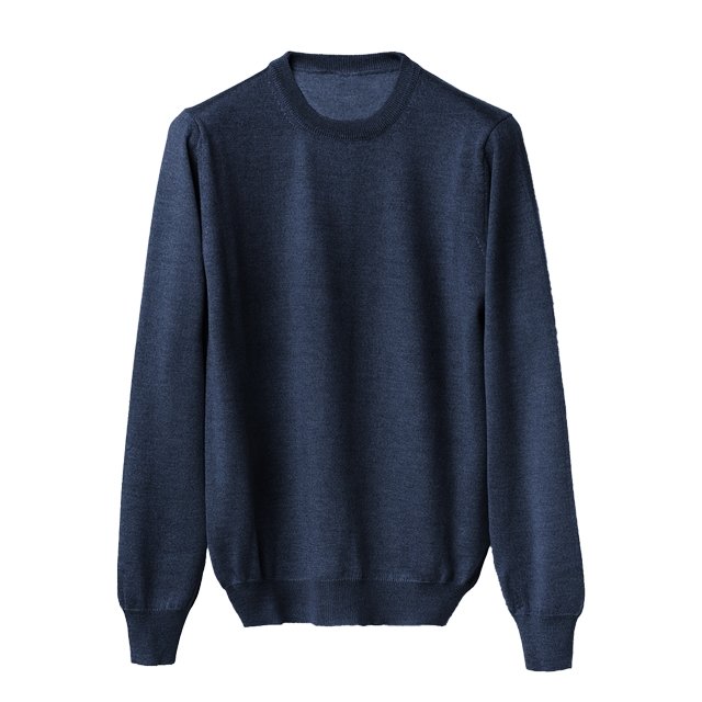 Maglia Uomo in misto Cashmere, Seta e Lana Merino Extrafine Girocollo-5