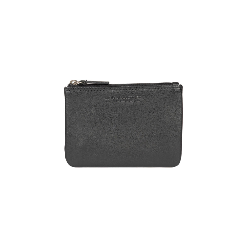 RB12032A | Key Holder/Coin Purse in Genuine Full Grain Leather, with Light Grain. Black Color. RFID Protection. Dimensions: 13 x 9 x 0.5 cm. Packaging: Gift box bottom/lid-1