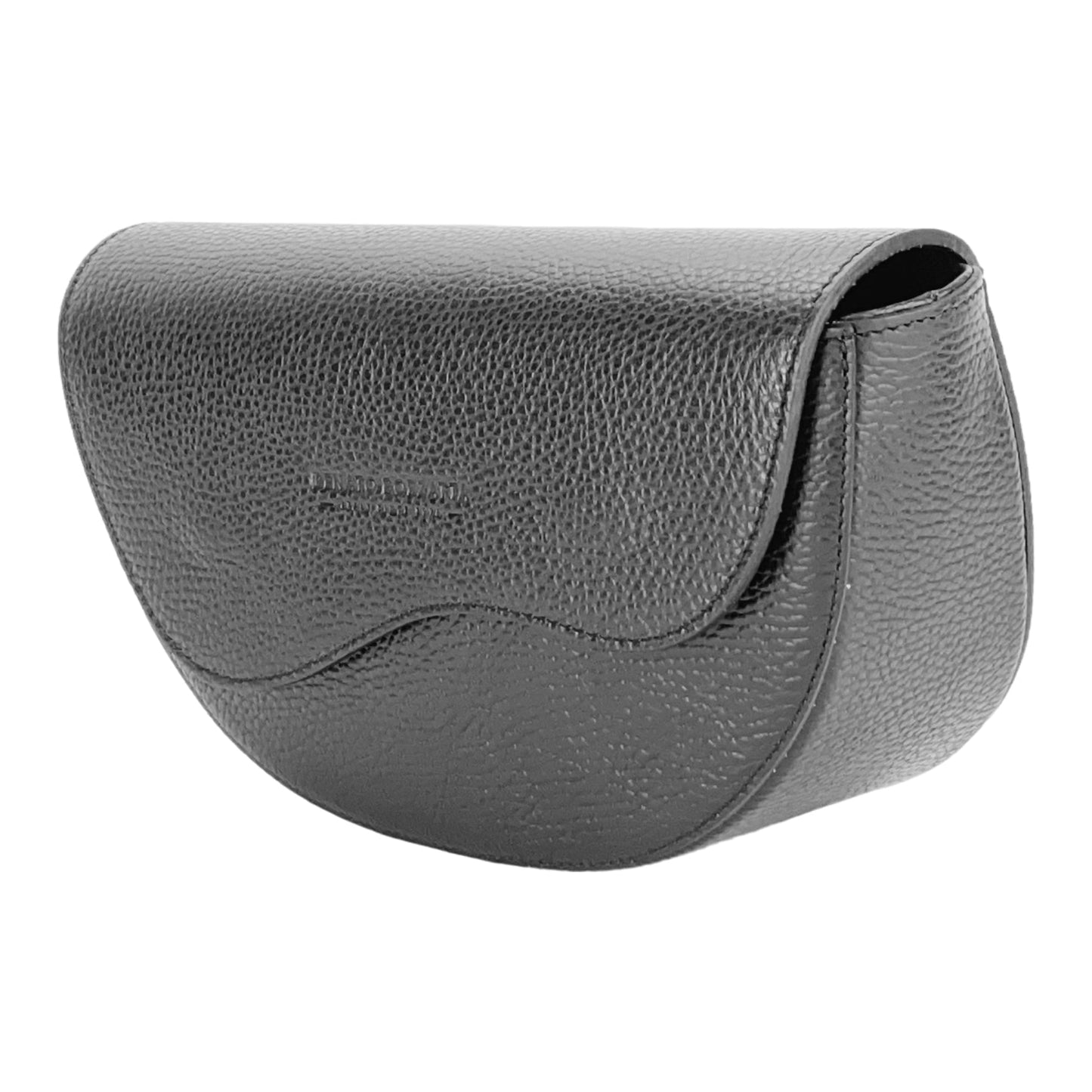 RB1027A  | Borsa Donna a Bandoliera stondata in Vera Pelle Made in Italy. Tracolla removibile e regolabile in pelle. Accessori Nickel Lucido - Colore Nero - Dimensioni: cm 25 x 15 x 9-2