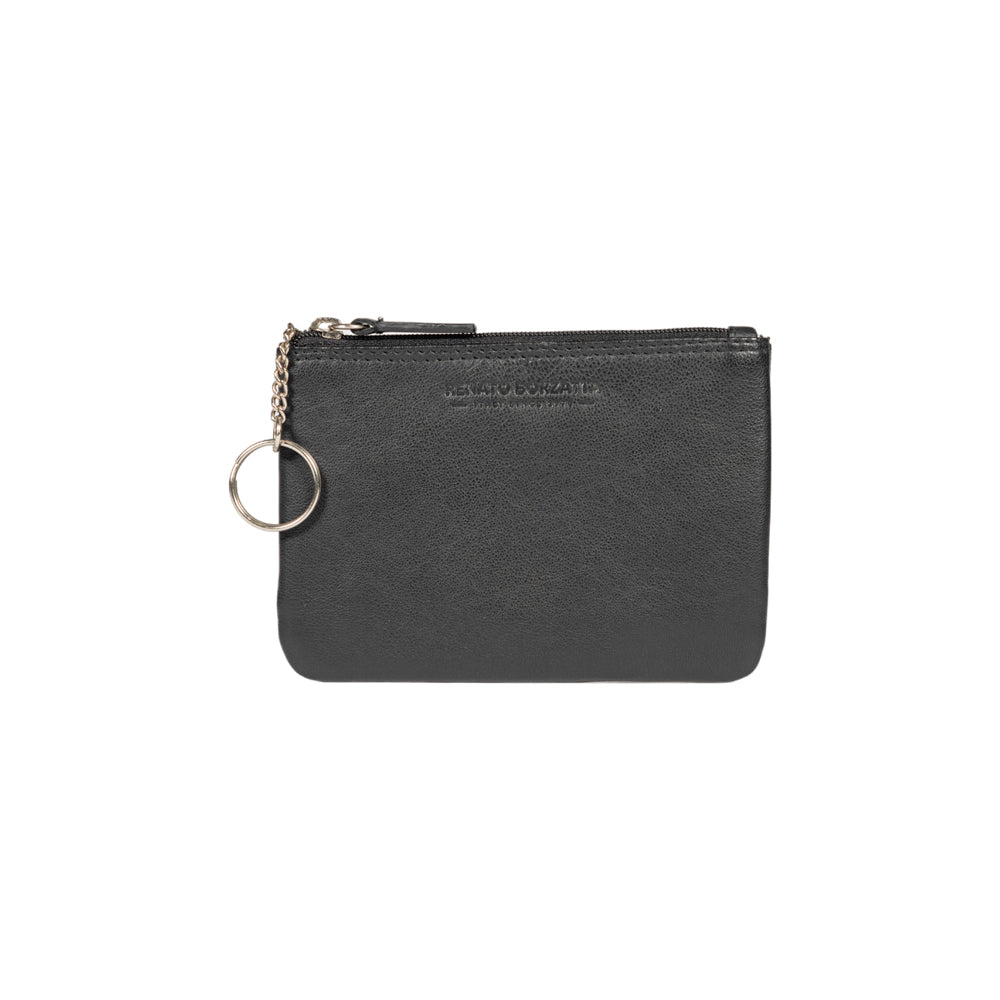 RB12032A | Key Holder/Coin Purse in Genuine Full Grain Leather, with Light Grain. Black Color. RFID Protection. Dimensions: 13 x 9 x 0.5 cm. Packaging: Gift box bottom/lid-3