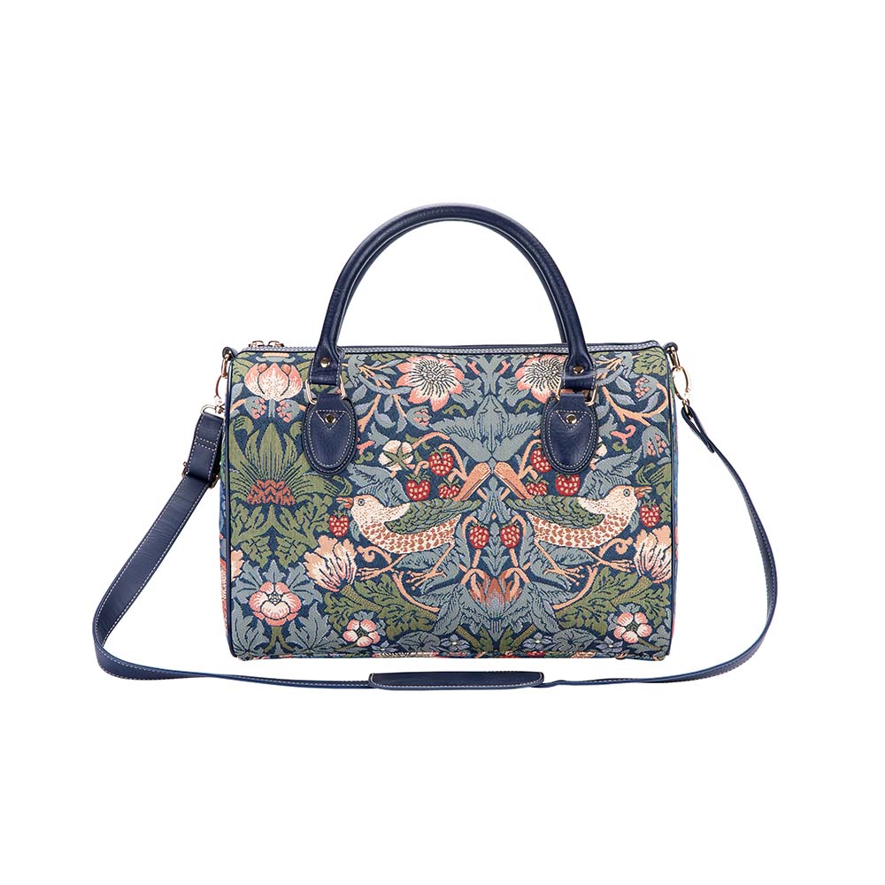 William Morris Strawberry Thief Blue - Travel Bag-3