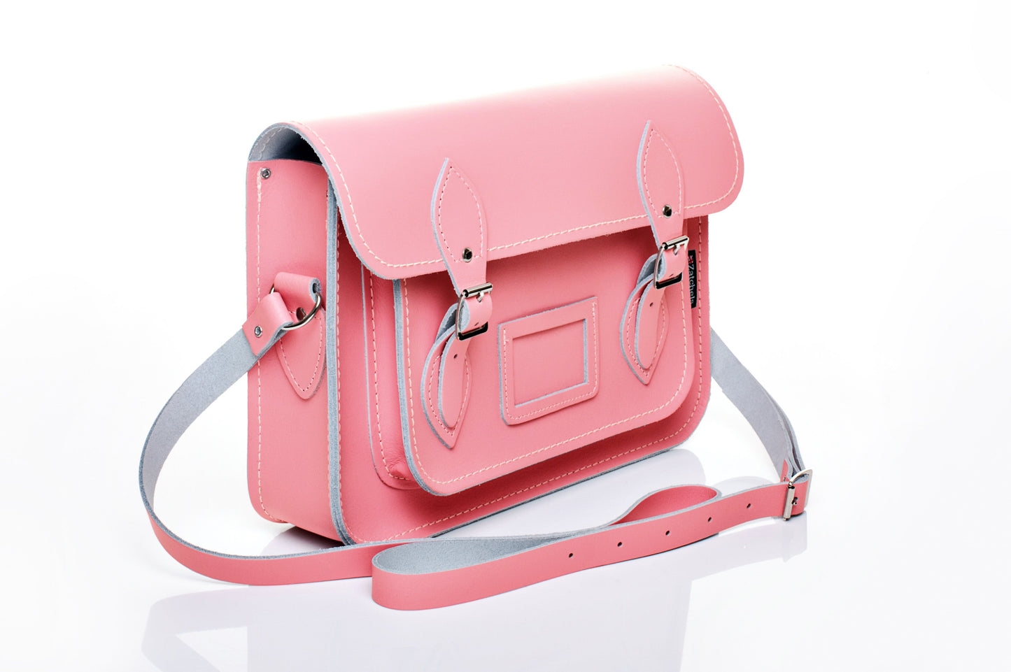 Handmade Leather Satchel - Pastel Pink-1