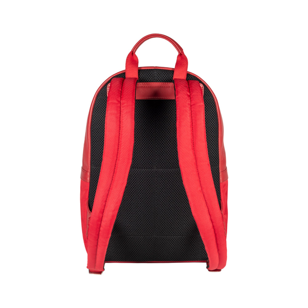 RB2001V | Zaino Porta Netbook/Tablet in Nylon/Vera Pelle, con leggera grana. Chiusura con lampo e spallacci regolabili - Colore Rosso - Dimensioni: cm 27 x 38 x 14. Confezione: Sacchetto Tessuto non Tessuto-3