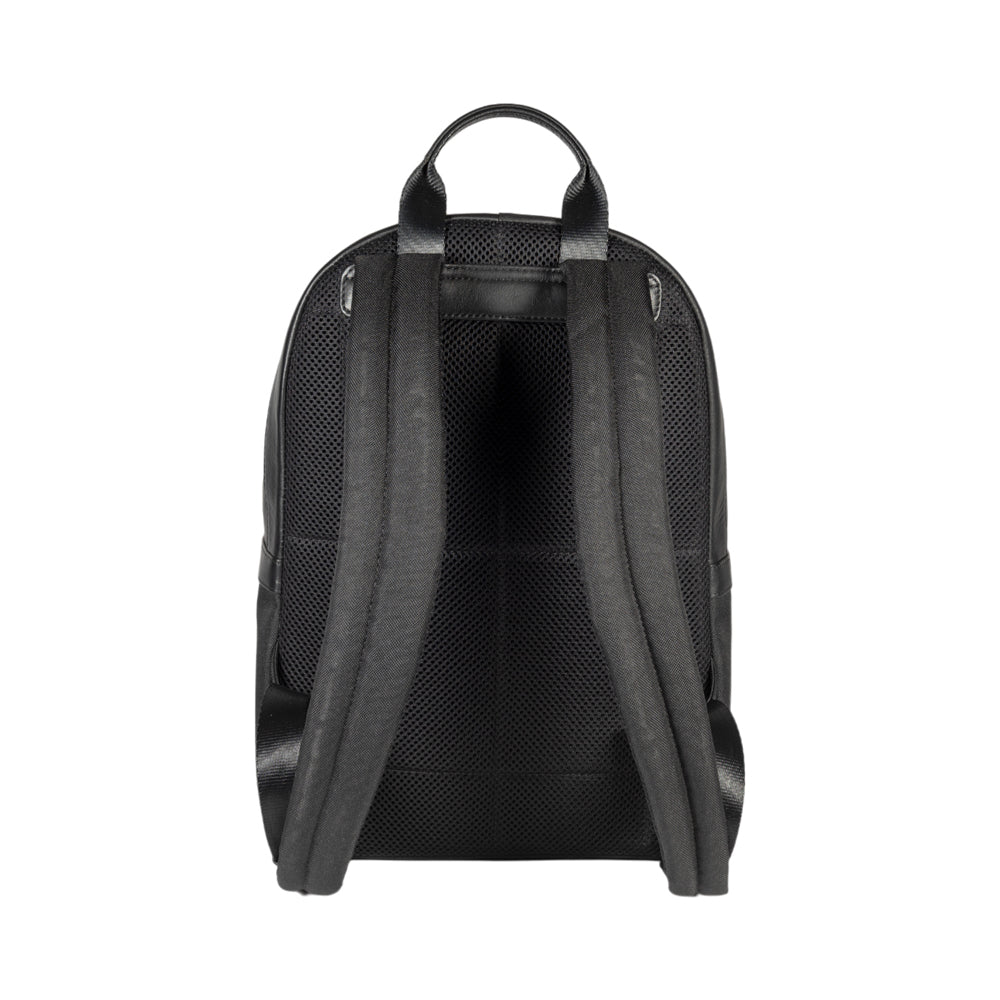 RB2001A | Zaino Porta Netbook/Tablet in Nylon/Vera Pelle, con leggera grana. Chiusura con lampo e spallacci regolabili - Colore Nero - Dimensioni: cm 27 x 38 x 14. Confezione: Sacchetto Tessuto non Tessuto-3