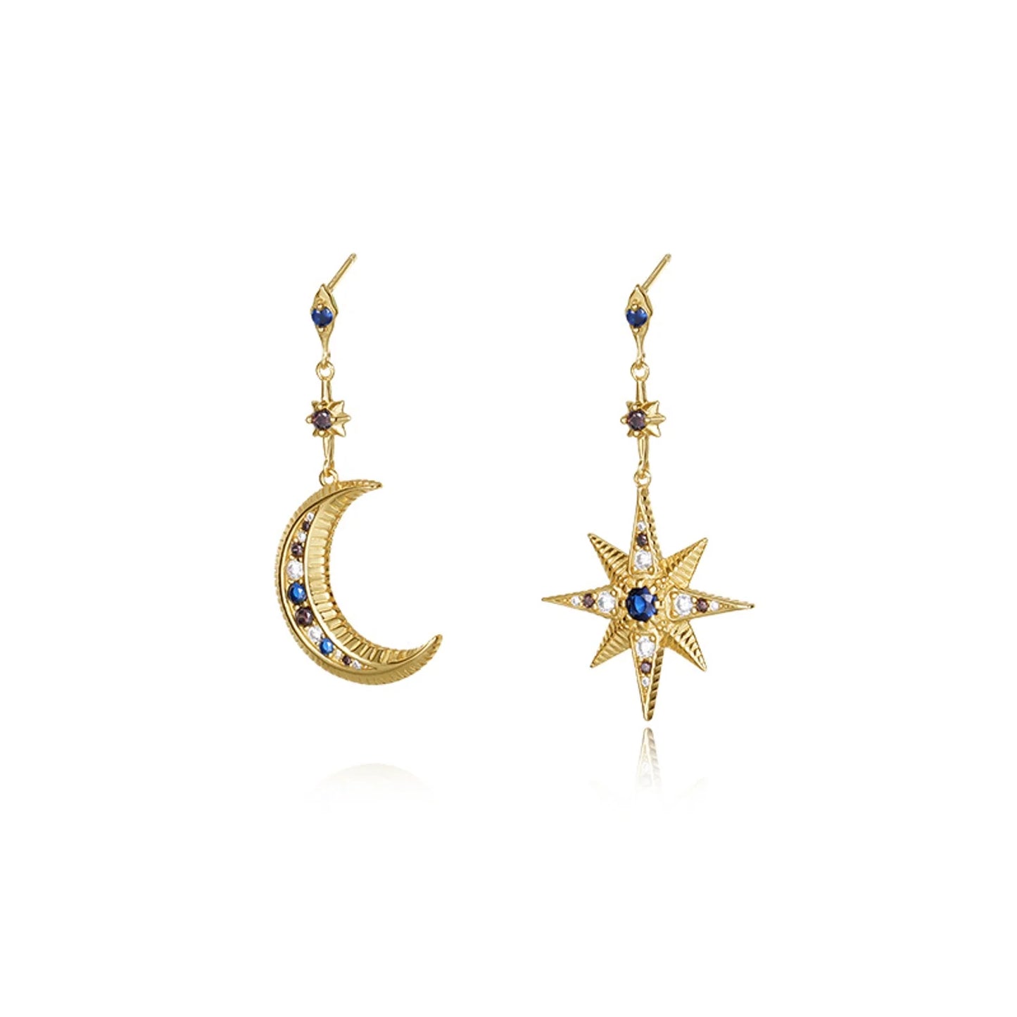 CELESTE MOON & STAR STUDS-0