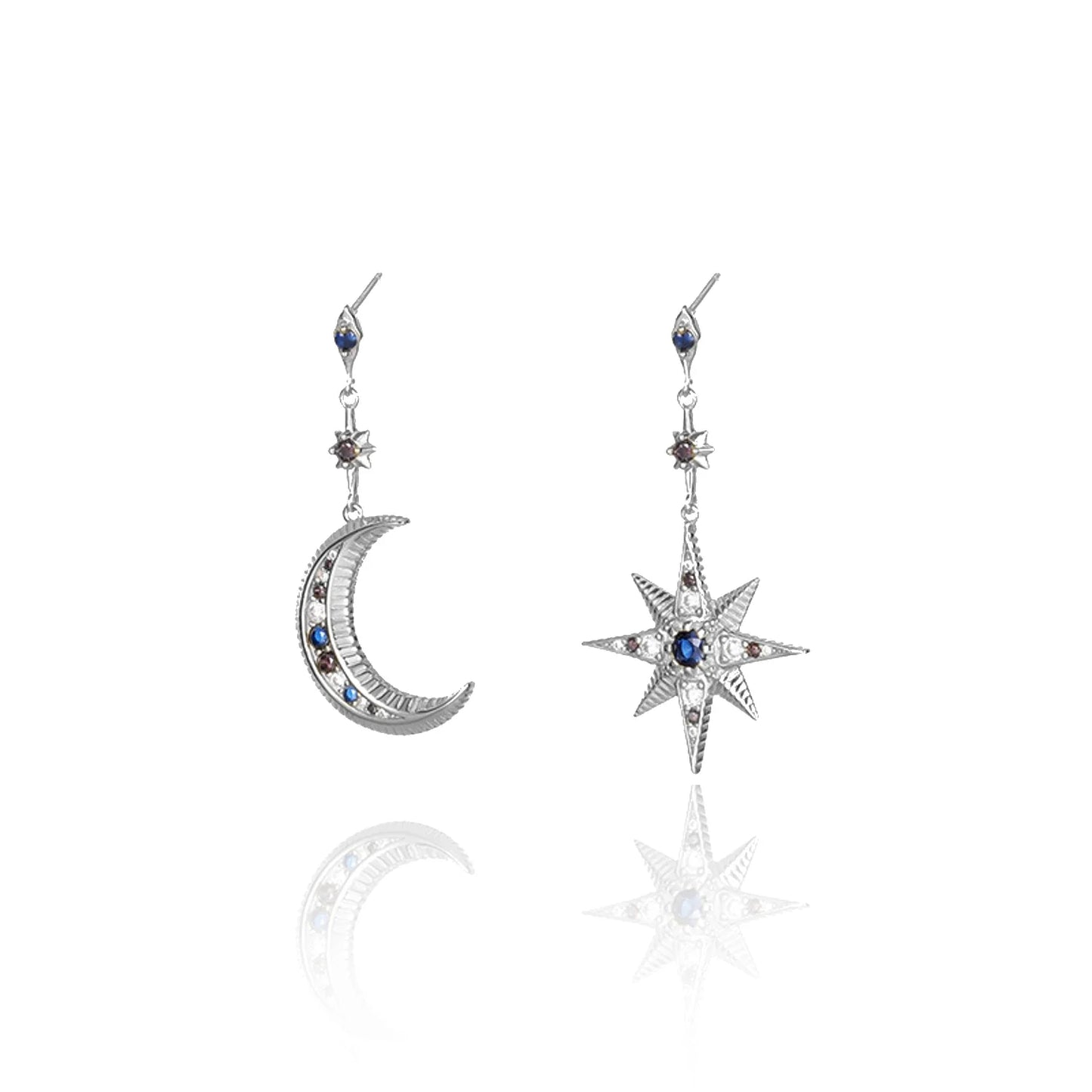 CELESTE MOON & STAR STUDS-3