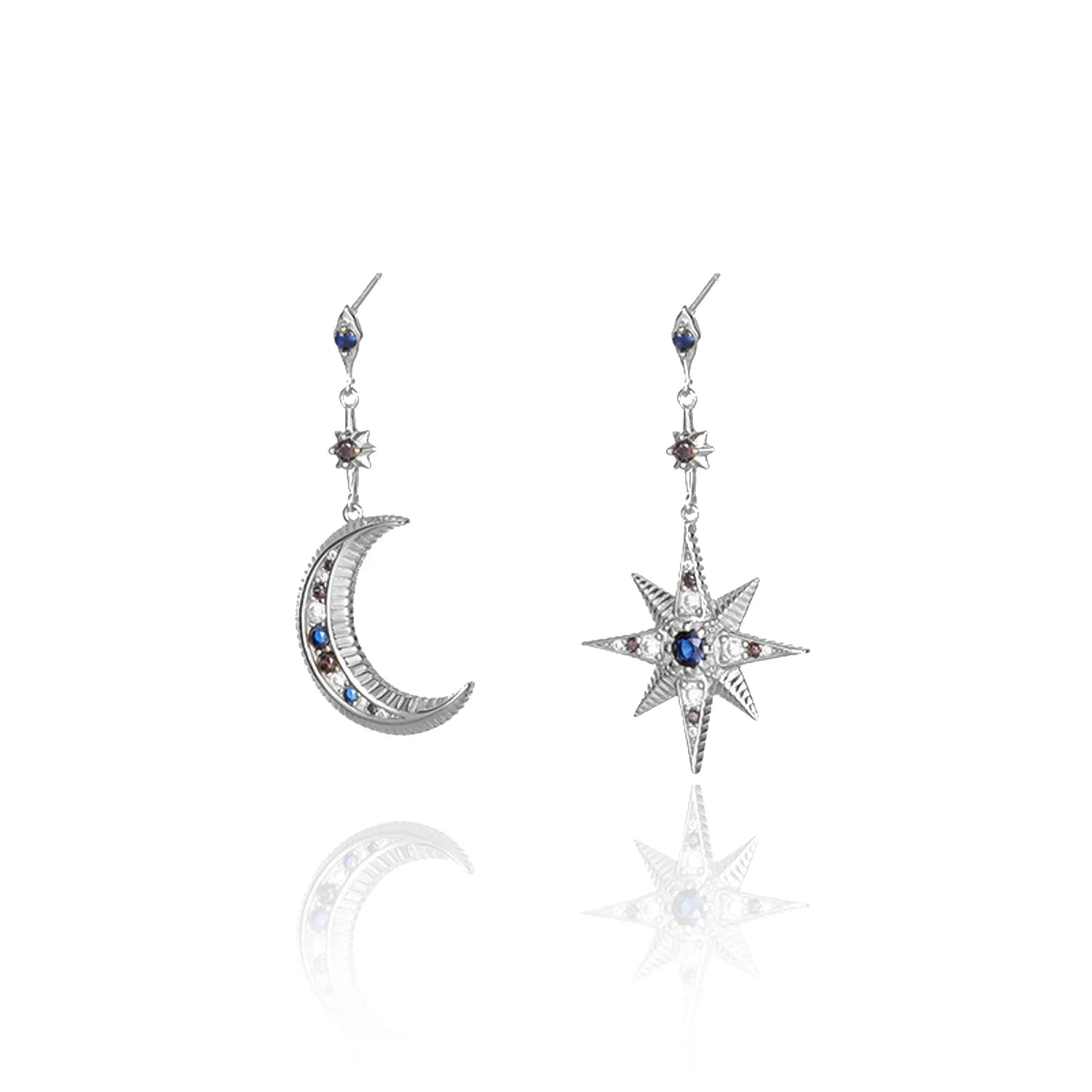 CELESTE MOON & STAR STUDS ORECCHINI