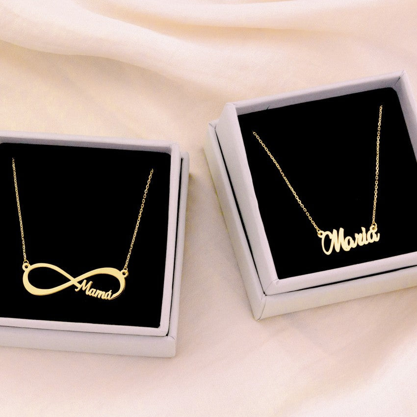 Name necklace made of 750 yellow gold: infinity sign-3