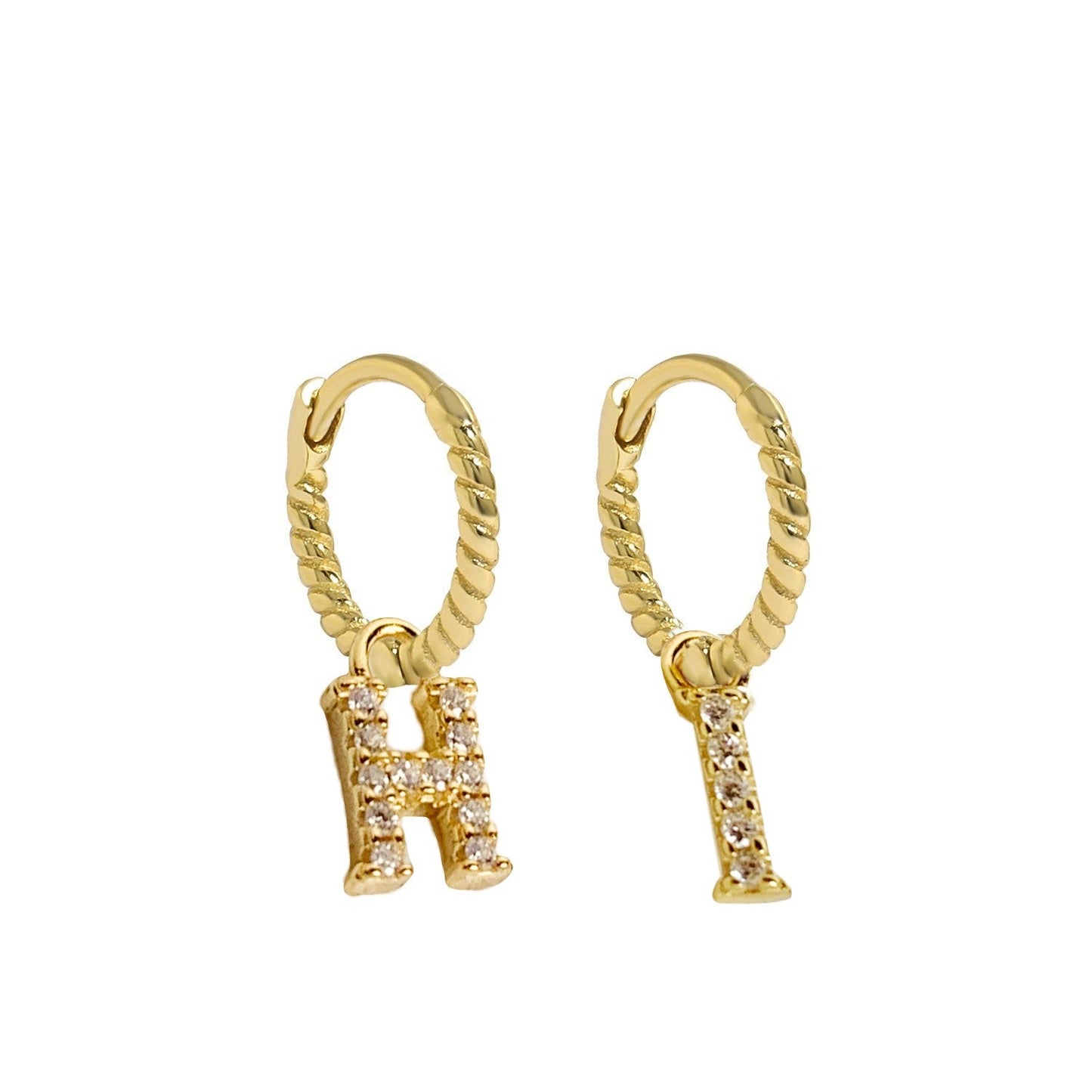 MINI MALEA HOOPS with LETTER CHARMS-0