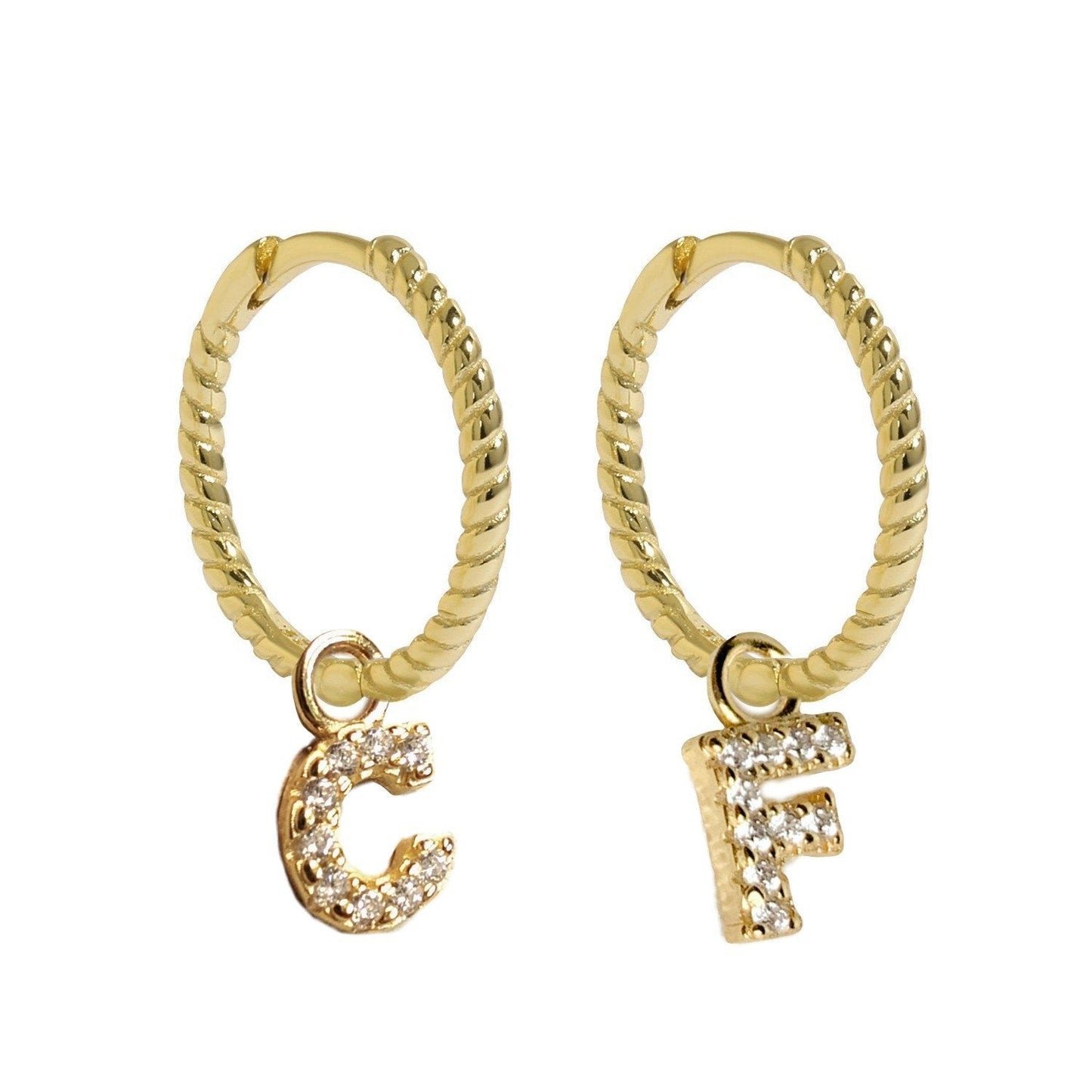 MEDIUM MALEA HOOPS with LETTER CHARMS-0