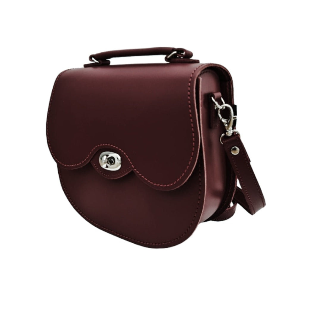 Handmade Leather Twist Lock Saddle Bag - Oxblood-1