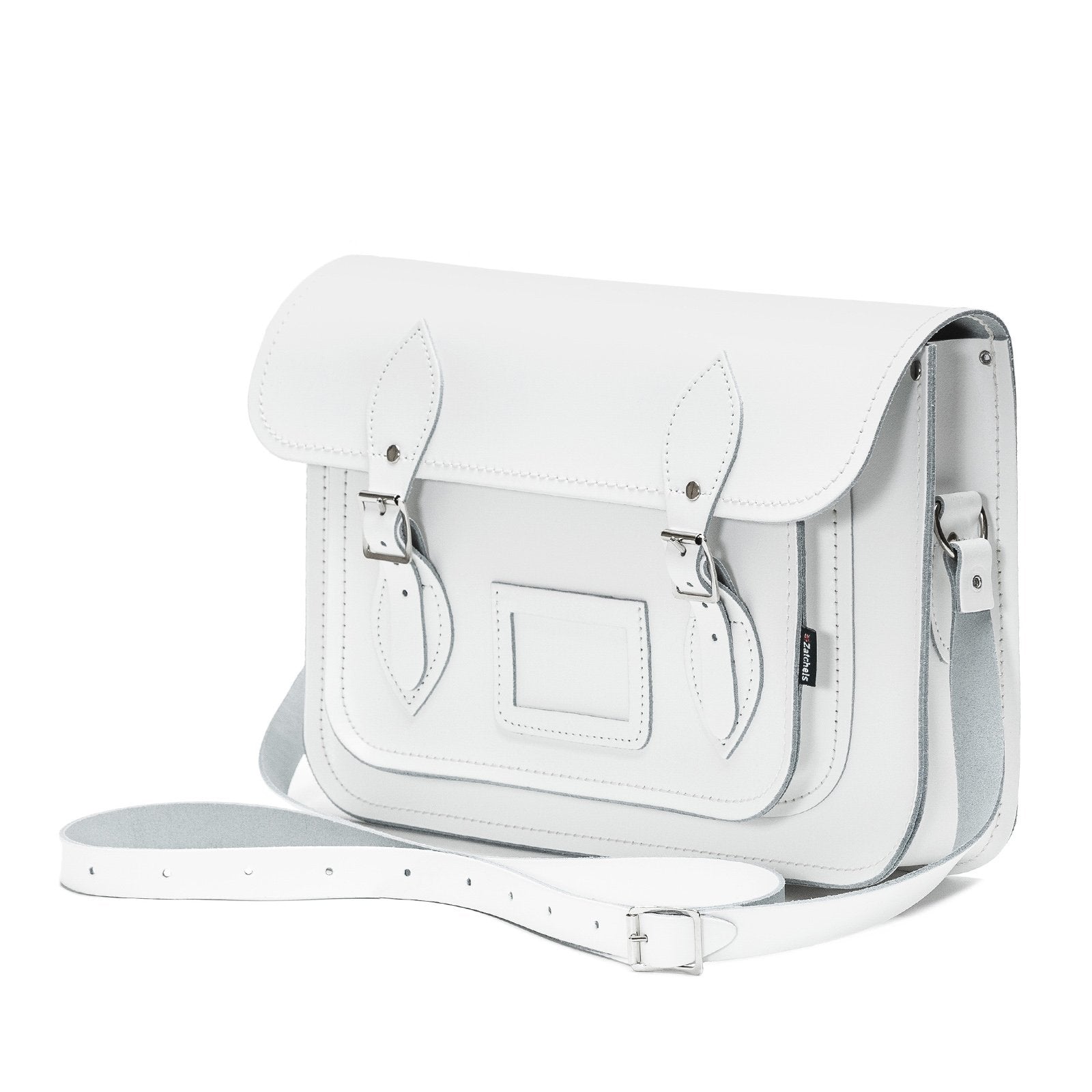 Handmade Leather Satchel - White-2